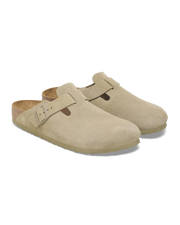Womens Boston Suede Leather Sandals in Faded Khaki
