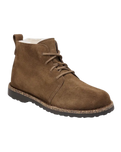 The Birkenstock Womens Uppsala Mid Shearling Suede Leather Boots in Dark Tea