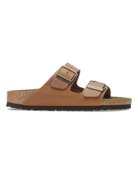 The Birkenstock Mens Arizona Natural Leather Oiled Sandals in Cognac