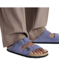 Arizona Suede Leather Sandals in Purple Dusk