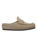 The Birkenstock Womens Naples 2.0 Suede Leather Shoes in Taupe
