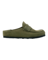 The Birkenstock Mens Naples Wrapped Suede Leather Shoes in Thyme