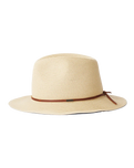 The Brixton Mens Wesley Straw Packable Fedora Hat in Tan