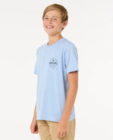 The Rip Curl Boys Boys Staple T-Shirt in Ice Blue