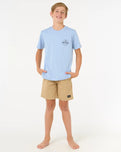The Rip Curl Boys Boys Staple T-Shirt in Ice Blue