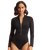 The Seafolly Womens Collective Zip Front Surfsuit (2023) in Black