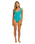 The Seafolly Womens Sea Dive Deep V Neck One Piece Swimsuit in Caribbean Blue