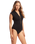 The Seafolly Womens Collective Zip Front One Piece Swimsuit in Black