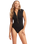 The Seafolly Womens Collective Zip Front One Piece Swimsuit in Black