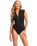The Seafolly Womens Collective Zip Front One Piece Swimsuit in Black