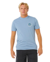 The Rip Curl Mens Wettie Passage Icon T-Shirt in Faded Denim