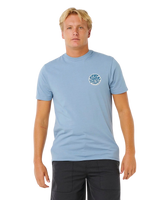 The Rip Curl Mens Wettie Passage Icon T-Shirt in Faded Denim