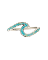 The Pura Vida Enamel Wave Ring in Silver