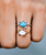 Opal Sea Turtle Ring in Silver