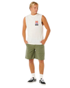 The Rip Curl Mens Search Dawn Muscle Vest in Bone