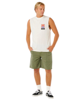 The Rip Curl Mens Search Dawn Muscle Vest in Bone