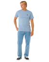 Streamline  Embroidered T-Shirt in Faded Denim