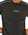 Inner Visions Panel T-Shirt in Washed Black
