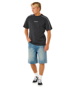 Inner Visions Panel T-Shirt in Washed Black