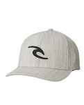 The Rip Curl Mens Tepan Flexfit Cap in Light Grey Heather