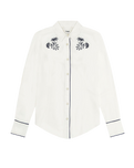 The Wrangler Womens Piped Western Shirt in Vintage White