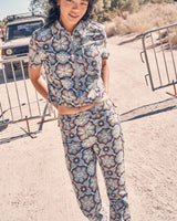 Mid Rise Boot Trousers in Medallion