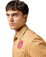 The Wrangler Mens CJ Mechanic Shirt in Orange Stripe