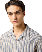 The Wrangler Mens Resort Shirt in Indigo Stripe