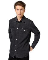 Western Shirt in Rinse Black