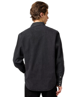 The Wrangler Mens Western Shirt in Rinse Black
