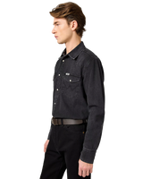 The Wrangler Mens Western Shirt in Rinse Black