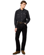The Wrangler Mens Western Shirt in Rinse Black
