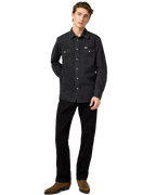 The Wrangler Mens Western Shirt in Rinse Black