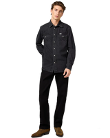 The Wrangler Mens Western Shirt in Rinse Black