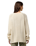 V Neck Cable Knit Jumper in Ivory