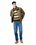 Striped Jumper in Ivy Green