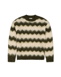 The Wrangler Mens Striped Jumper in Ivy Green