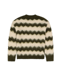 The Wrangler Mens Striped Jumper in Ivy Green
