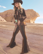 Lainey Wison Patchwork Bell Bottom Trousers in Corduroy