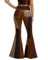 Lainey Wison Patchwork Bell Bottom Trousers in Corduroy