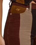 Lainey Wison Patchwork Bell Bottom Trousers in Corduroy