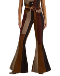 Lainey Wison Patchwork Bell Bottom Trousers in Corduroy