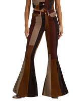 Lainey Wison Patchwork Bell Bottom Trousers in Corduroy