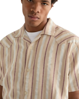Resort Shirt in Tan Ruby Wine