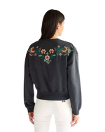 Embrodiered Sweatshirt in Faded Black