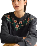 Embrodiered Sweatshirt in Faded Black