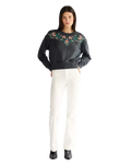 Embrodiered Sweatshirt in Faded Black