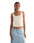 Pleated Corset Top in Worn White