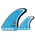 The Futures Fins Mark Richards Twin+1 Fin in Blue, White & Black