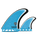 The Futures Fins Mark Richards Twin+1 Fin in Blue, White & Black